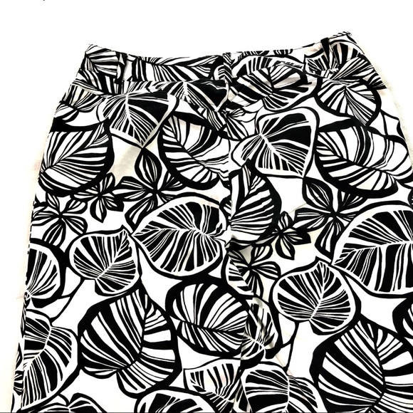 Talbots Leaf Ankle Pants Stretch Black & White 6 - Picture 4 of 7